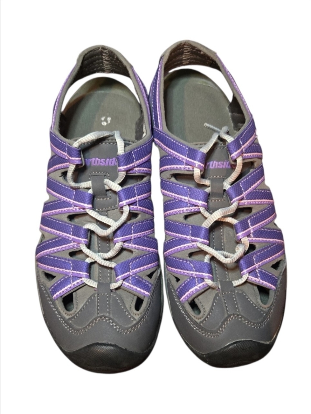Northside Women's Grey Purple Lace Up Sport Sandals Size 9